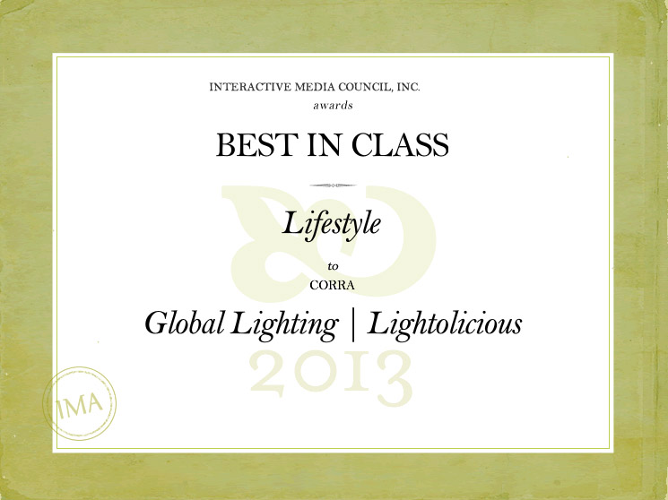 Corra client, Global Lighting, wins Best In Class Interactive Media Award